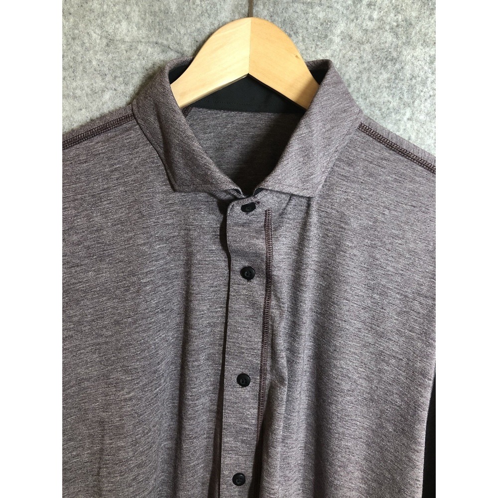 Lululemon Shirt Mens Large Purple Rival Button Up Stretch Performance New w Tags